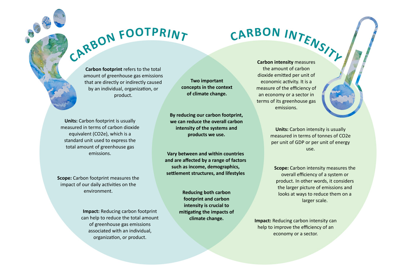 Graphic of carbon footprint and carbon intensity