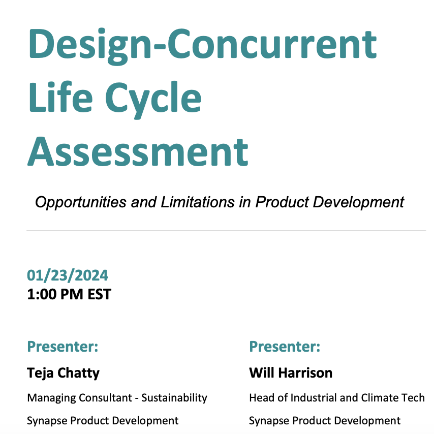 Design-Concurrent Life Cycle Assessment